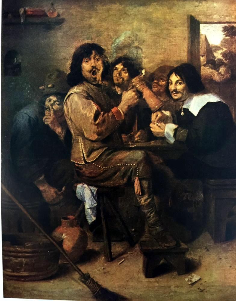 Masterpieces of Flemish Painting Adriaen Brouwer: The Smokers c.1635 Fine Art Print from Museum Artist - Click Image to Close