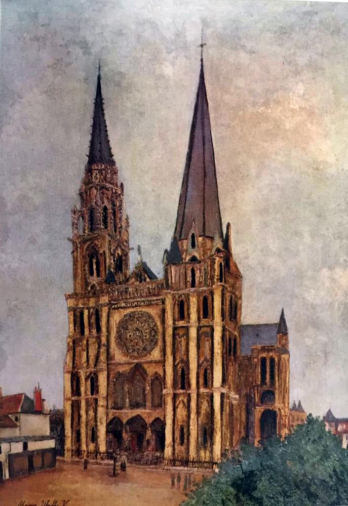 Maurice Utrillo Chartres Cathedral c.1913 Fine Art Print from Museum Artist - Click Image to Close