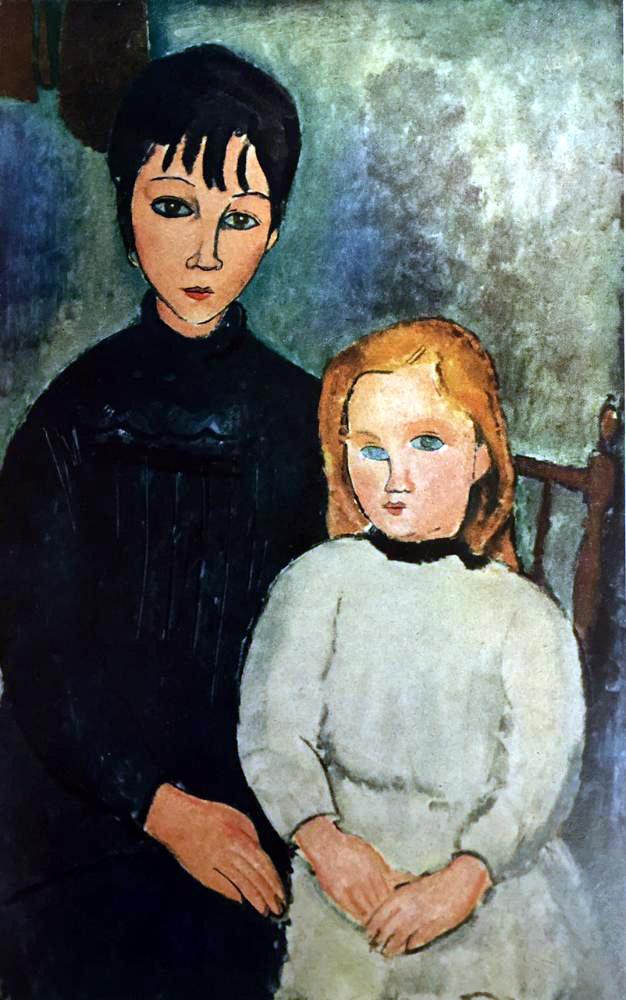 Amedeo Modigliani Peintures Les Deux Jeunes Filles c.1917 Fine Art Print from Museum Artist