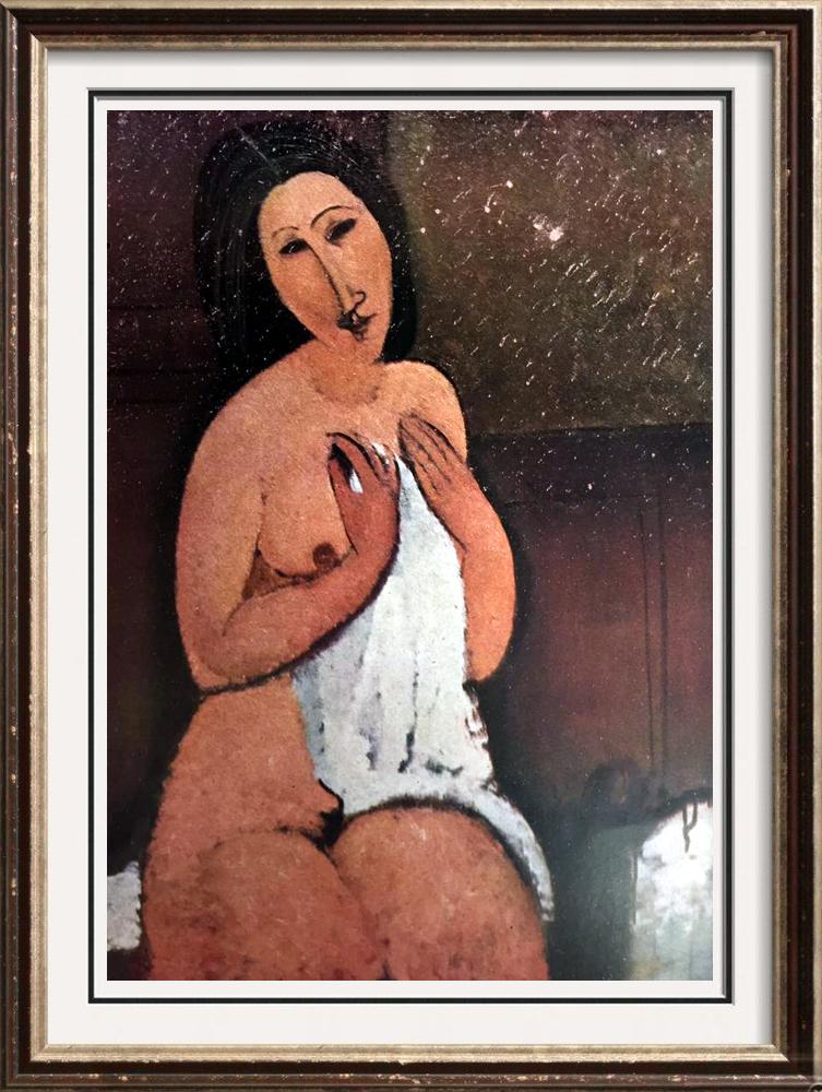 Amedeo Modigliani Peintures Nu Assis A La Chmise c.1918 Fine Art Print from Museum Artist