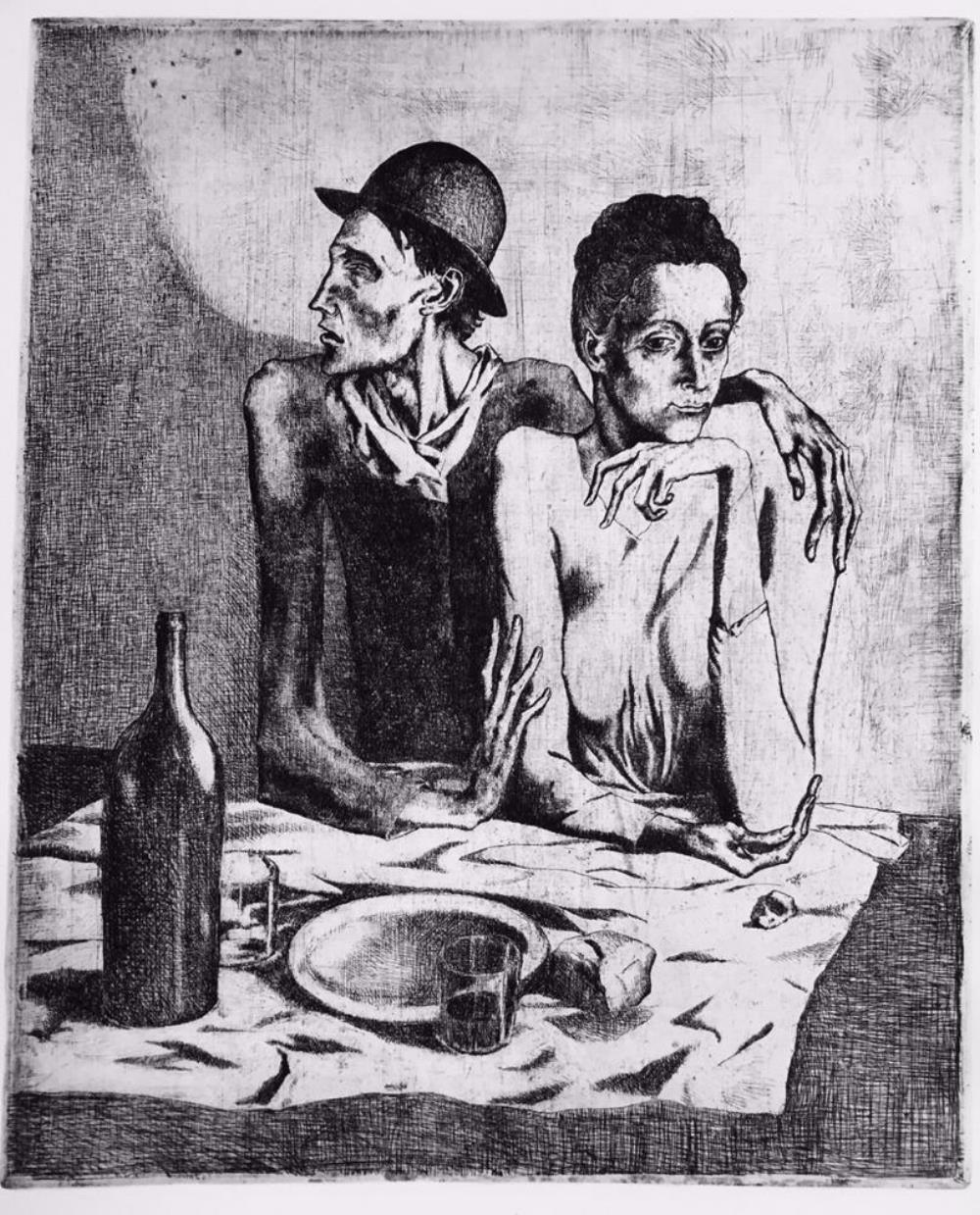 Pablo Picasso The Frugal Repast c. 1904 Fine Art Print from Museum Artist - Click Image to Close