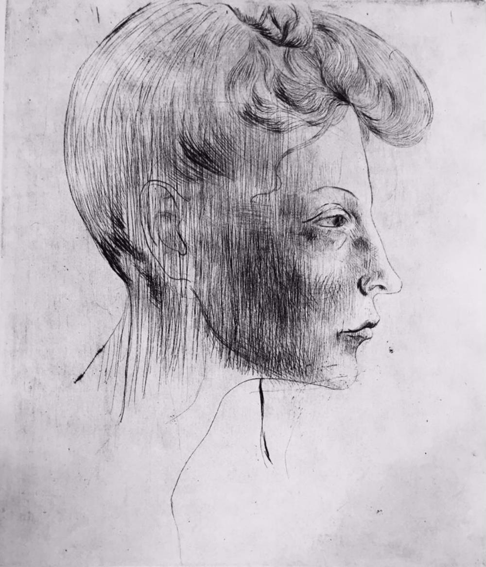 Pablo Picasso Head of a Woman in Profile c. 1905 Fine Art Print from Museum Artist - Click Image to Close