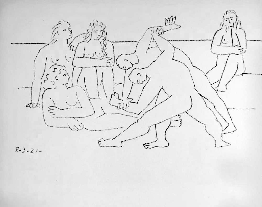 Pablo Picasso The Wrestlers c. 1921 Fine Art Print from Museum Artist - Click Image to Close