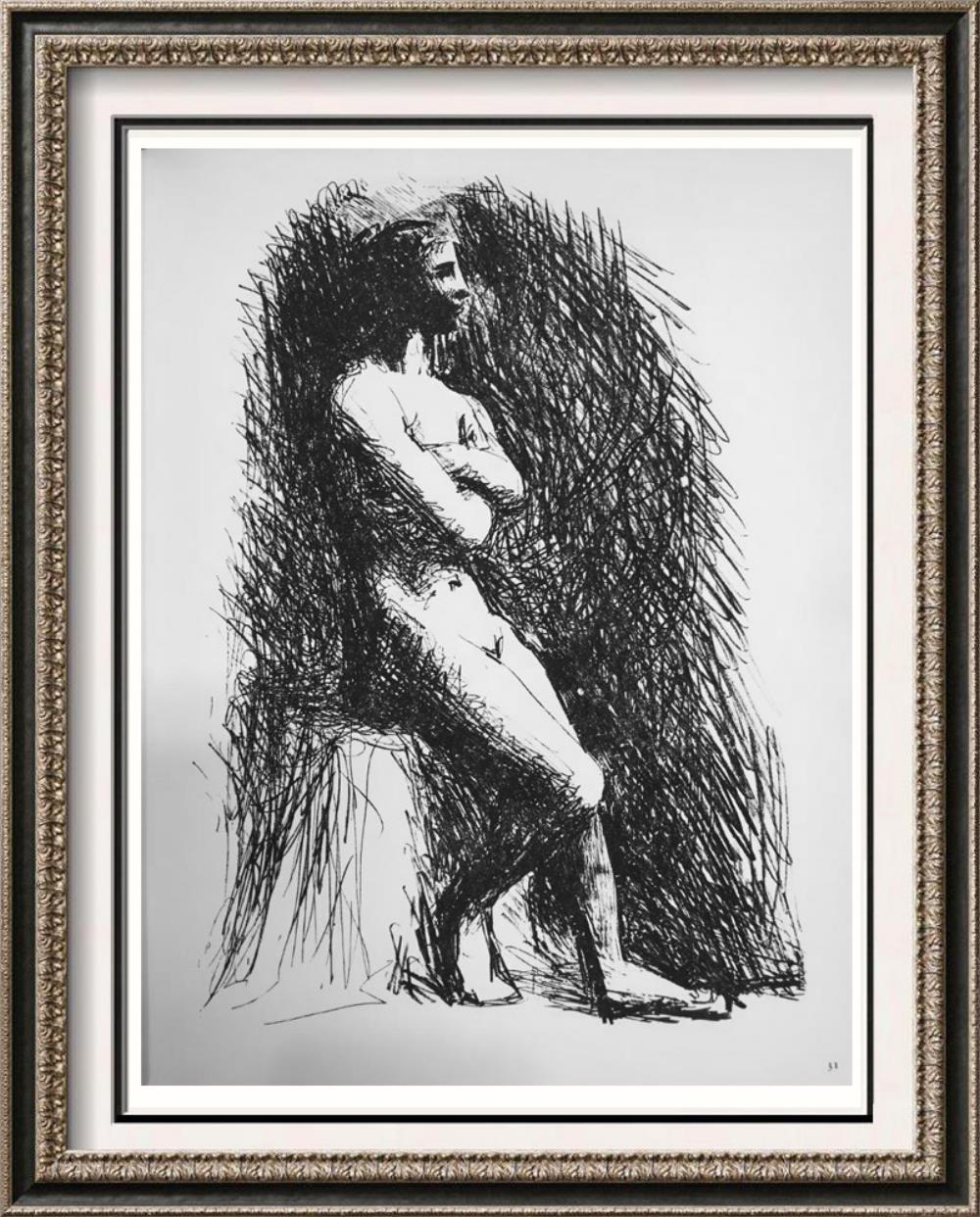 Pablo Picasso Female Nude with Parallel Lines c. 1922-23 Fine Art Print from Museum Artist