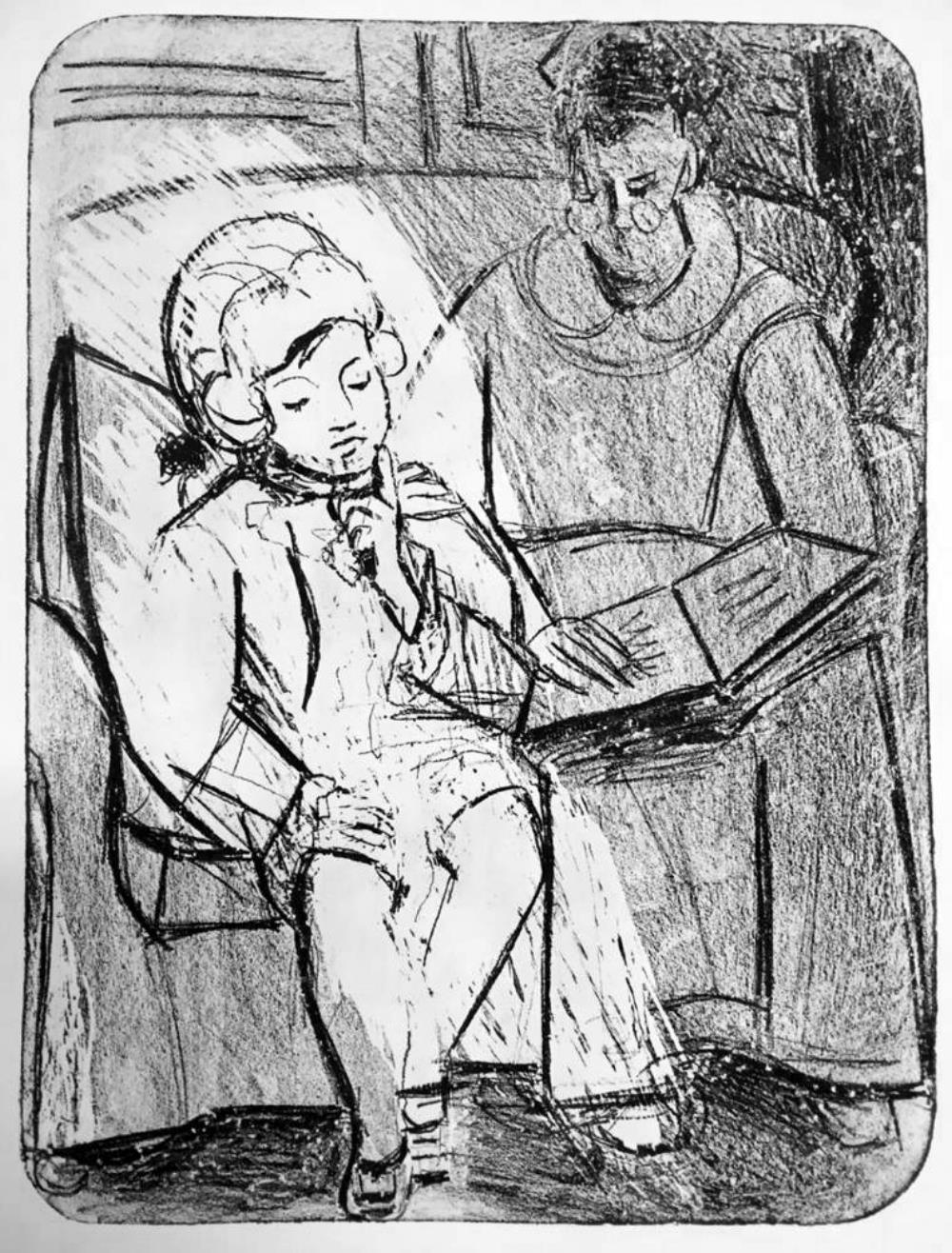 Pablo Picasso Reading c. 1926 Fine Art Print from Museum Artist - Click Image to Close