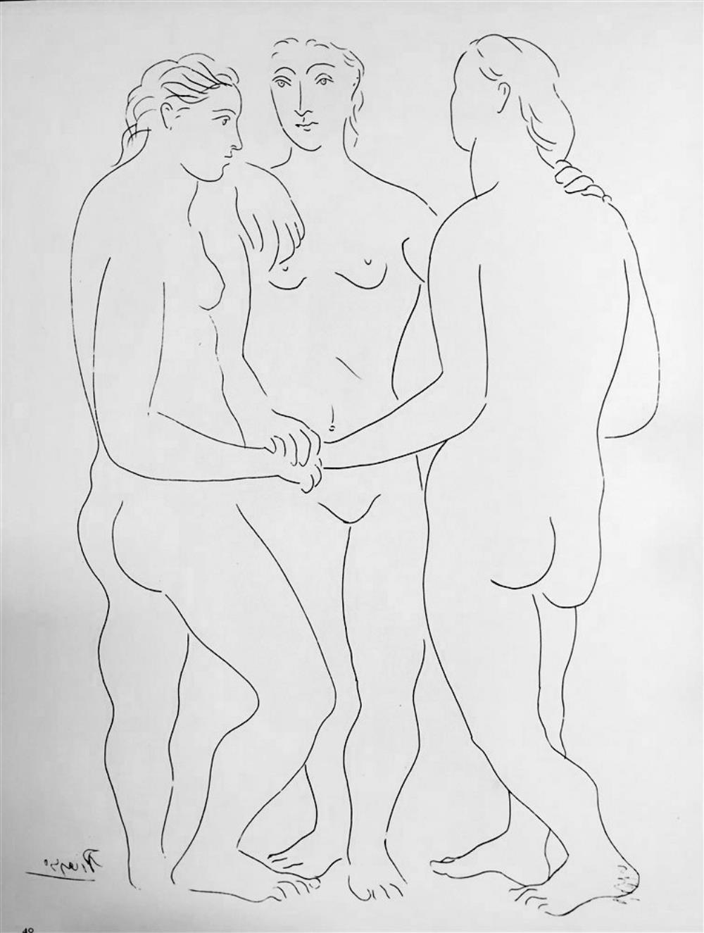 Pablo Picasso The Three Friends c. 1927 Fine Art Print from Museum Artist - Click Image to Close
