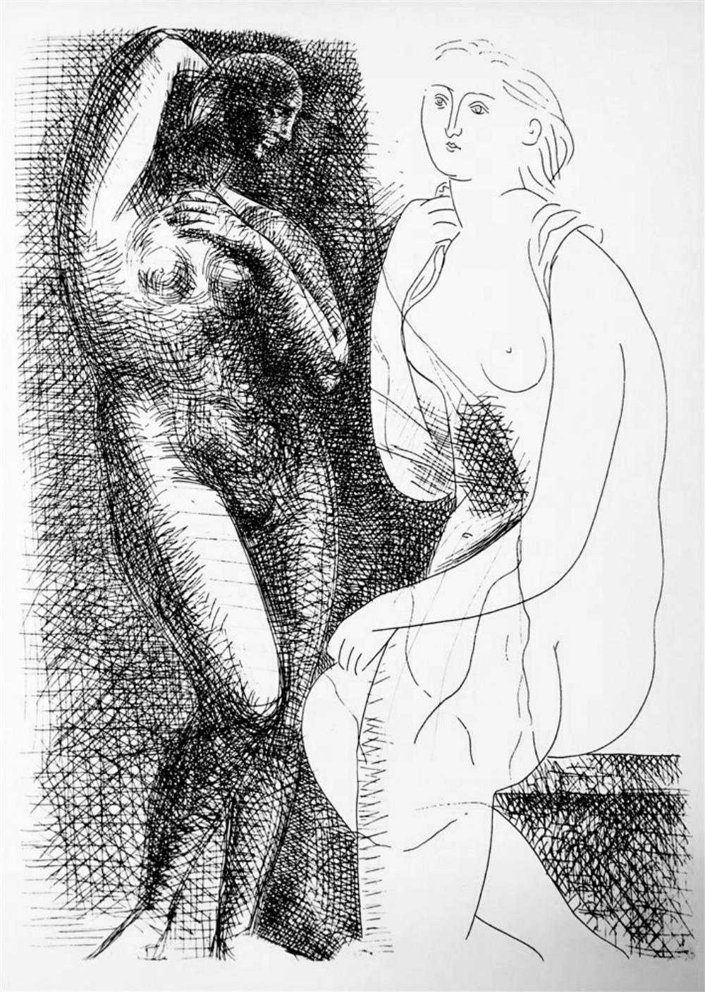 Pablo Picasso Nude Before a Statue c. 1931 Fine Art Print from Museum Artist - Click Image to Close