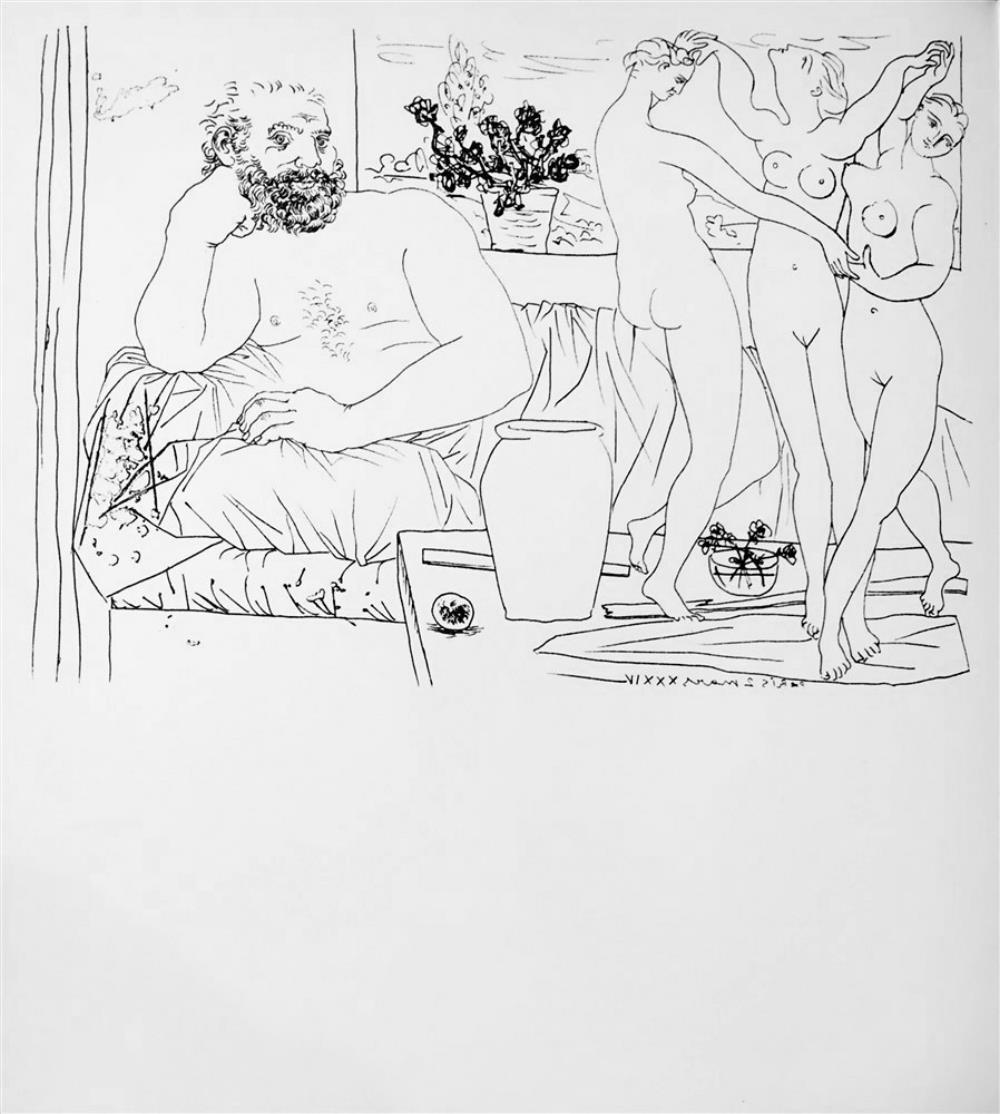 Pablo Picasso Sculptor's Repose c. 1934 Fine Art Print from Museum Artist - Click Image to Close