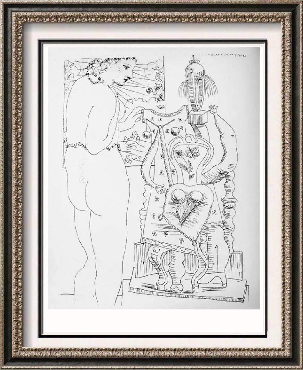Pablo Picasso Nude and Sculpture c. 1933 Fine Art Print from Museum Artist