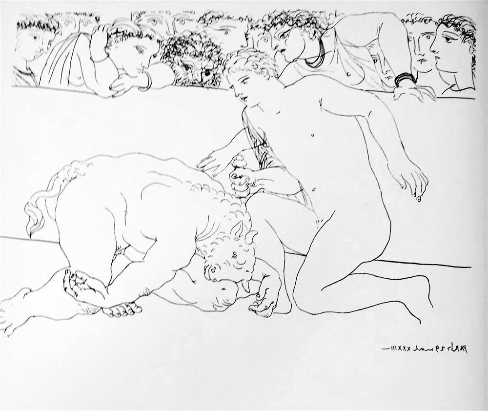 Pablo Picasso Dying Minotaur c. 1933 Fine Art Print from Museum Artist - Click Image to Close
