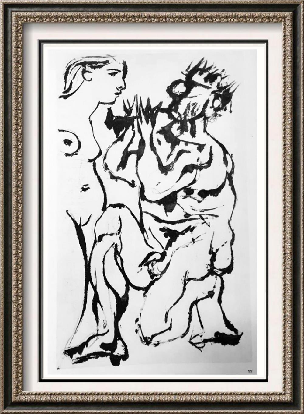 Pablo Picasso Pan Plays to a Standing Woman c. 1933-34 Fine Art Print from Museum Artist