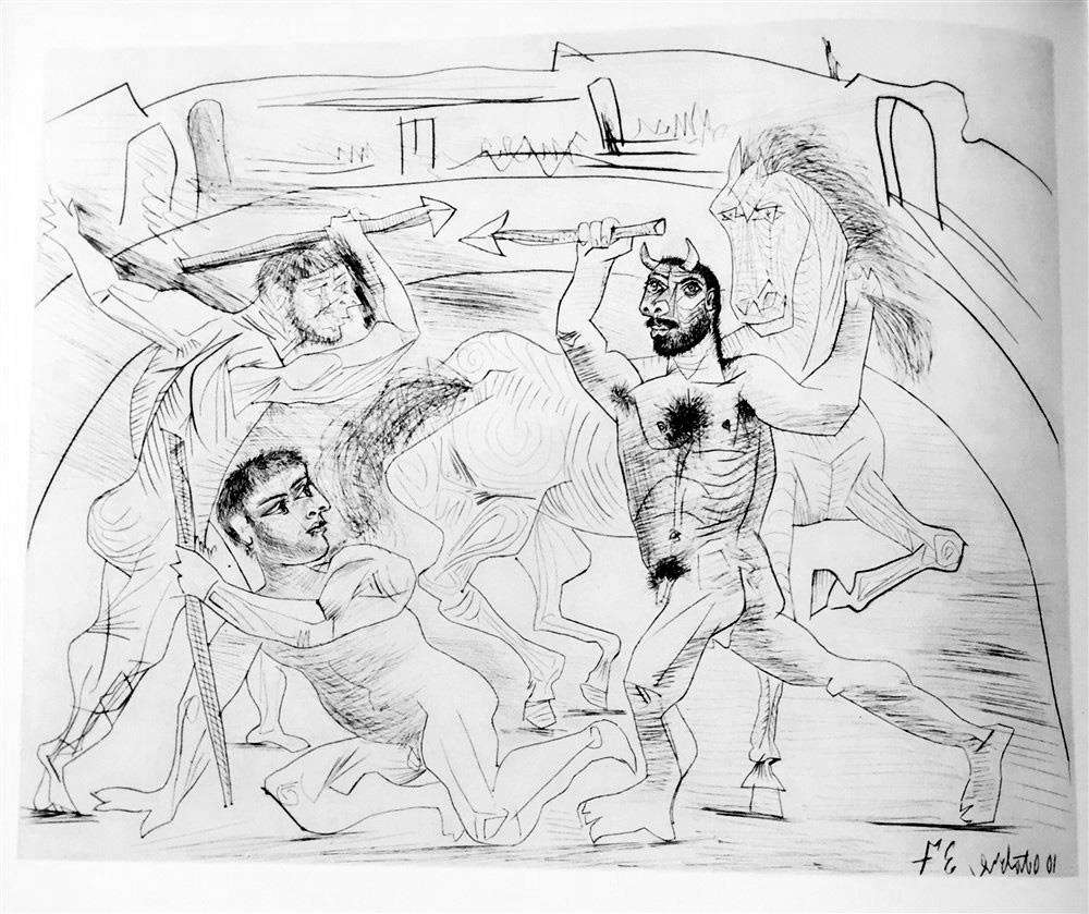 Pablo Picasso Combat c. 1937 Fine Art Print from Museum Artist - Click Image to Close