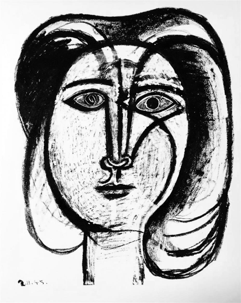 Pablo Picasso Head of a Woman c. 1945 Fine Art Print from Museum Artist - Click Image to Close
