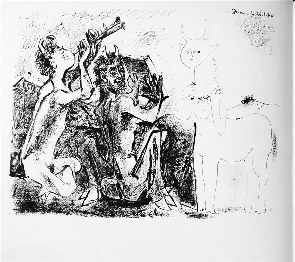 Pablo Picasso Fauns and Centauress c. 1947 Fine Art Print from Museum Artist - Click Image to Close