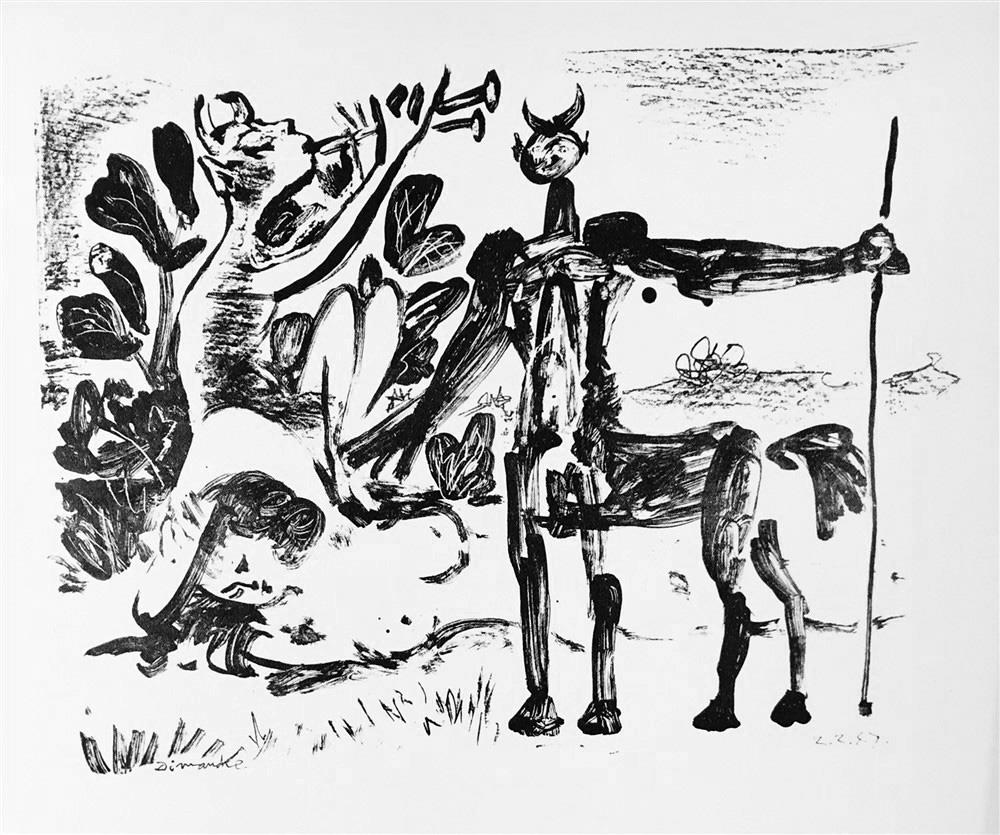 Pablo Picasso Centaur, Bacchant and Faun c. 1947 Fine Art Print from Museum Artist - Click Image to Close