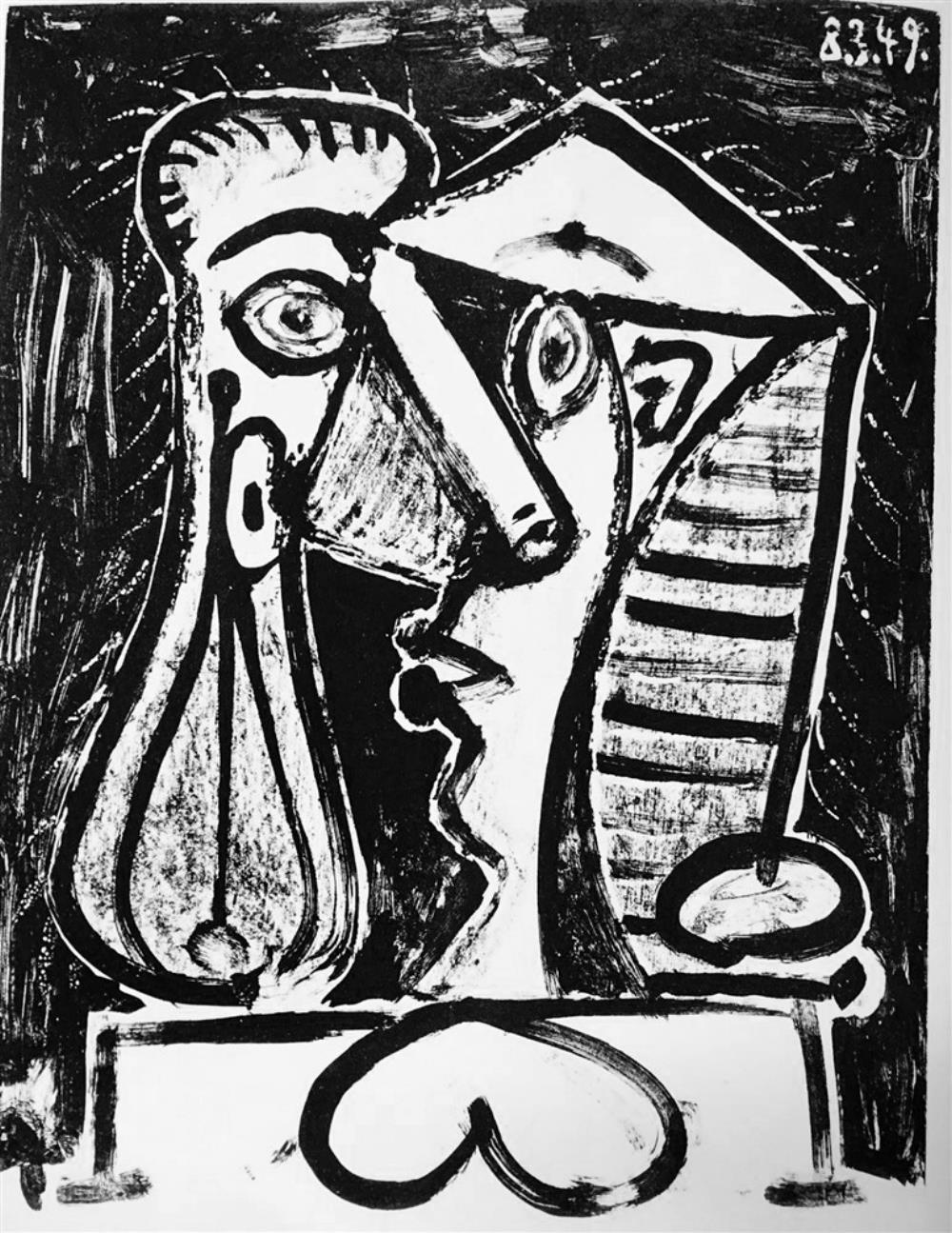 Pablo Picasso Composite Face II c. 1949 Fine Art Print from Museum Artist - Click Image to Close