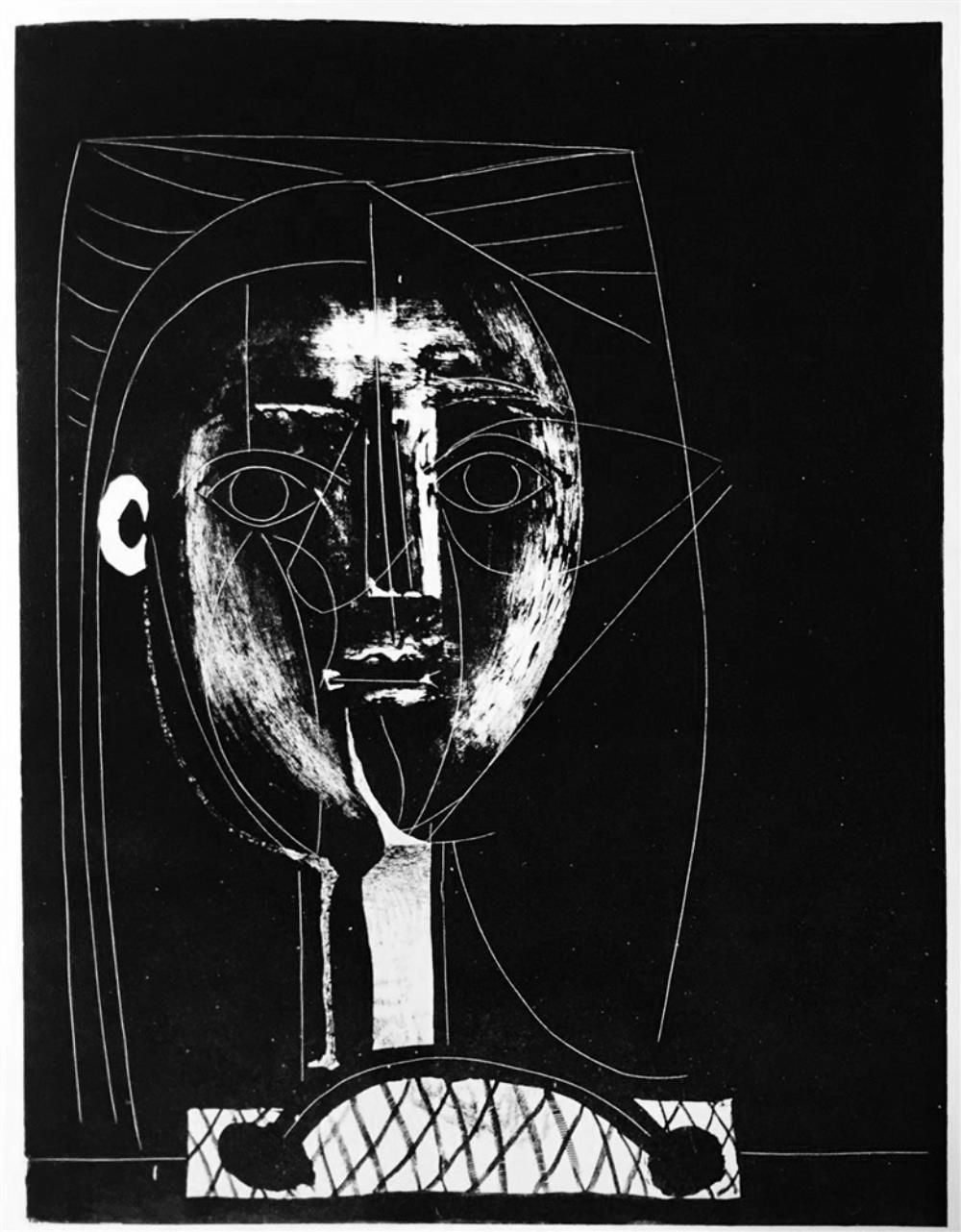 Pablo Picasso Black Head c. 1948 Fine Art Print from Museum Artist - Click Image to Close