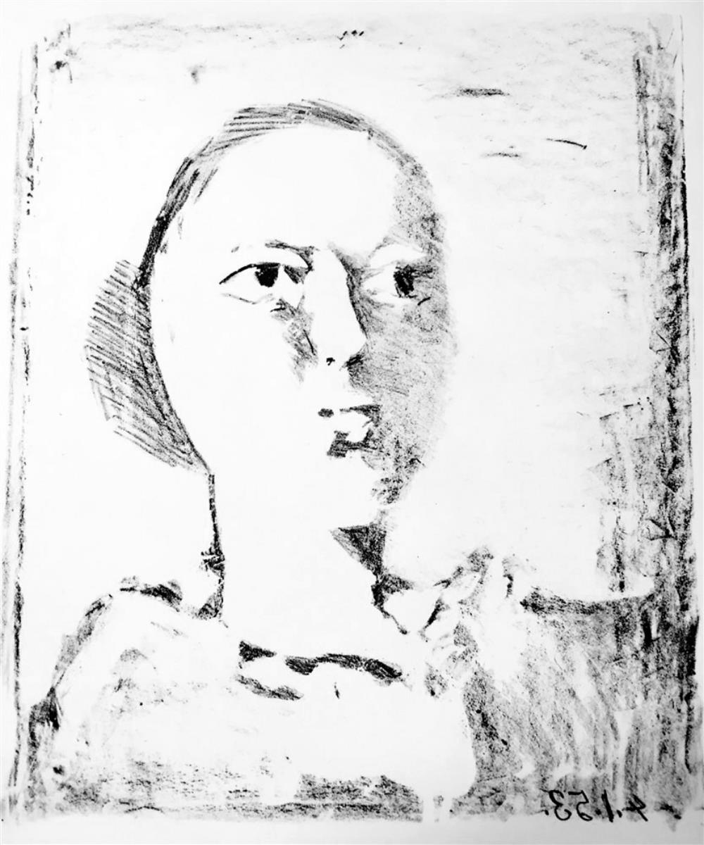 Pablo Picasso Head of a Woman in Three-Quarters View c. 1953 Fine Art Print from Museum Artist - Click Image to Close