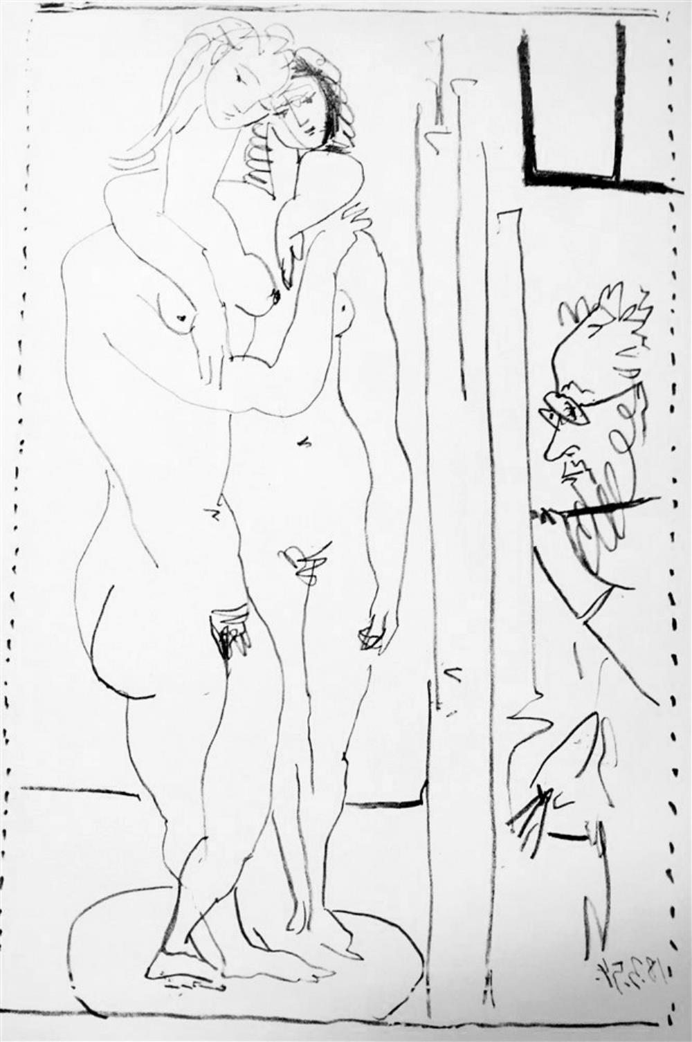 Pablo Picasso Nudes Posing c. 1954 Fine Art Print from Museum Artist - Click Image to Close