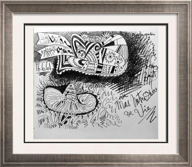 Pablo Picasso Double Sided Black & White & Full Color Print # 60251-52