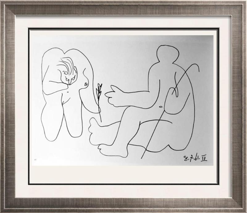 Pablo Picasso Double Sided Black & White Print # 60285 & 60287 - Click Image to Close