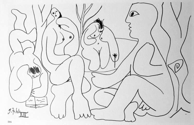 Pablo Picasso Double Sided Black & White Print # 62101 & 62104