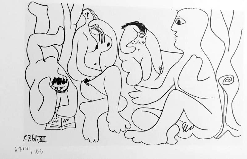 Pablo Picasso Double Sided Black & White Print # 62102 & 62105