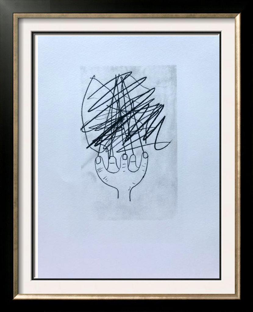 Pablo Picasso Hand with Scribble Lithograph on Arches Paper
