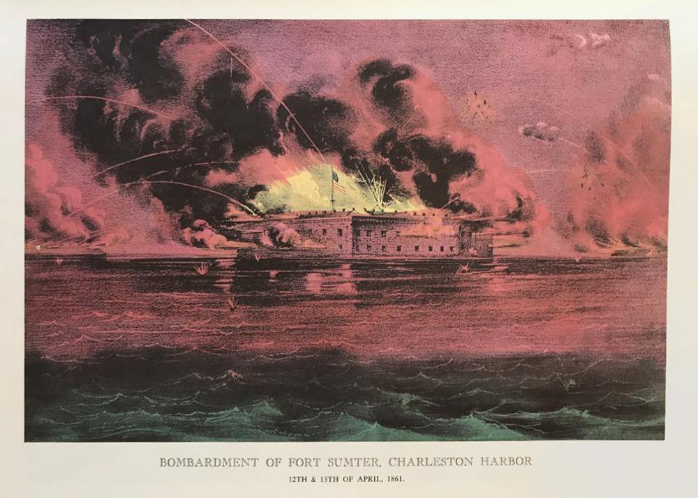 Civil War: Bombardment Of Fort Sumter Charleston Harbor April 12 Through The 13th 1861