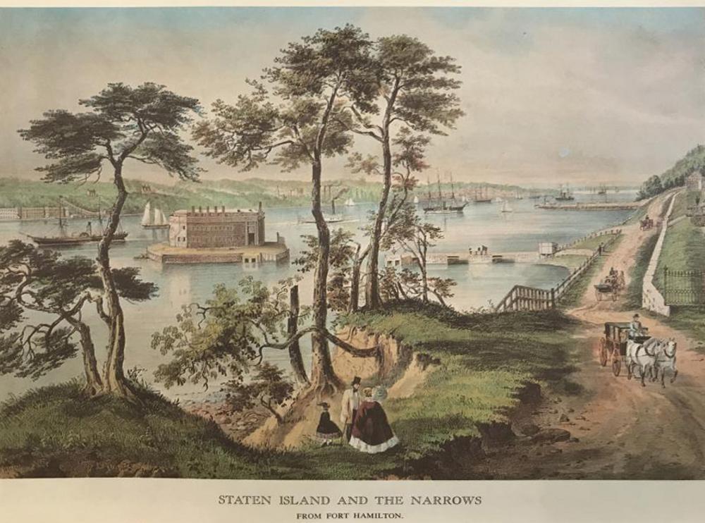 New York City : Staten Island And The Narrows From Fort Hamilton - Click Image to Close