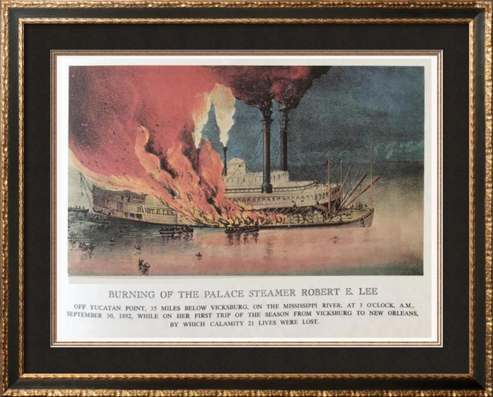 The Mississippi: Burning Of The Palace Steamer Robert E Lee September 30, 1882