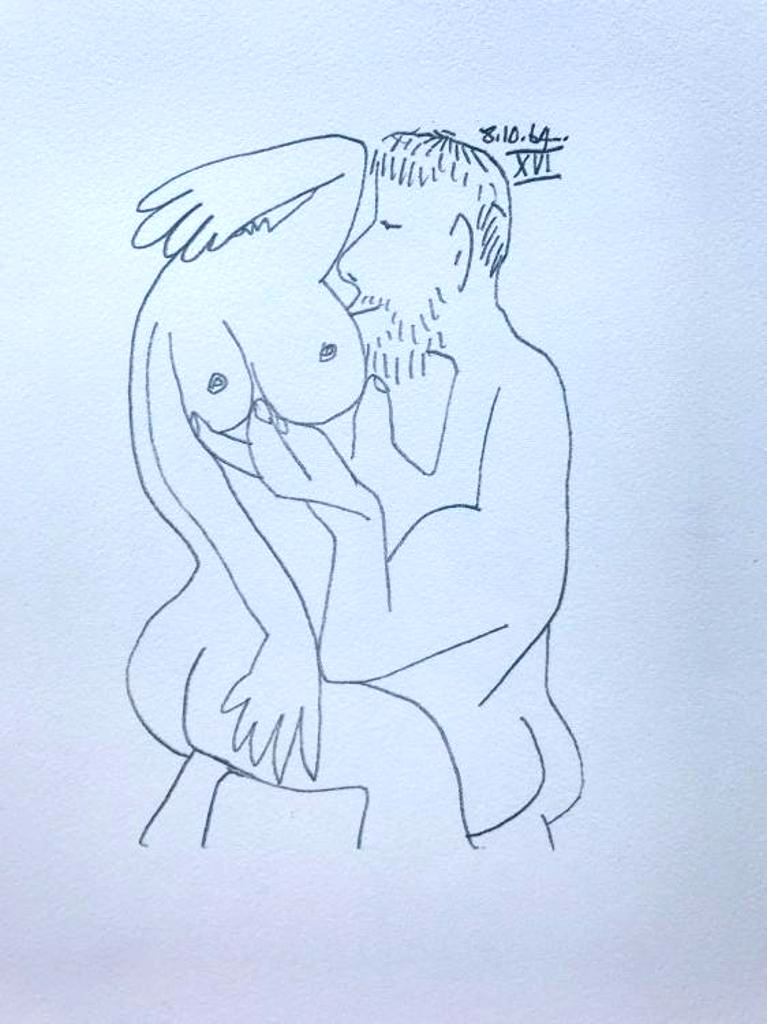 Pablo Picasso Lovers Lithograph on Arches Paper - Click Image to Close