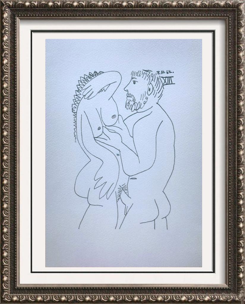Pablo Picasso Erotic Lovers Lithograph on Arches Paper