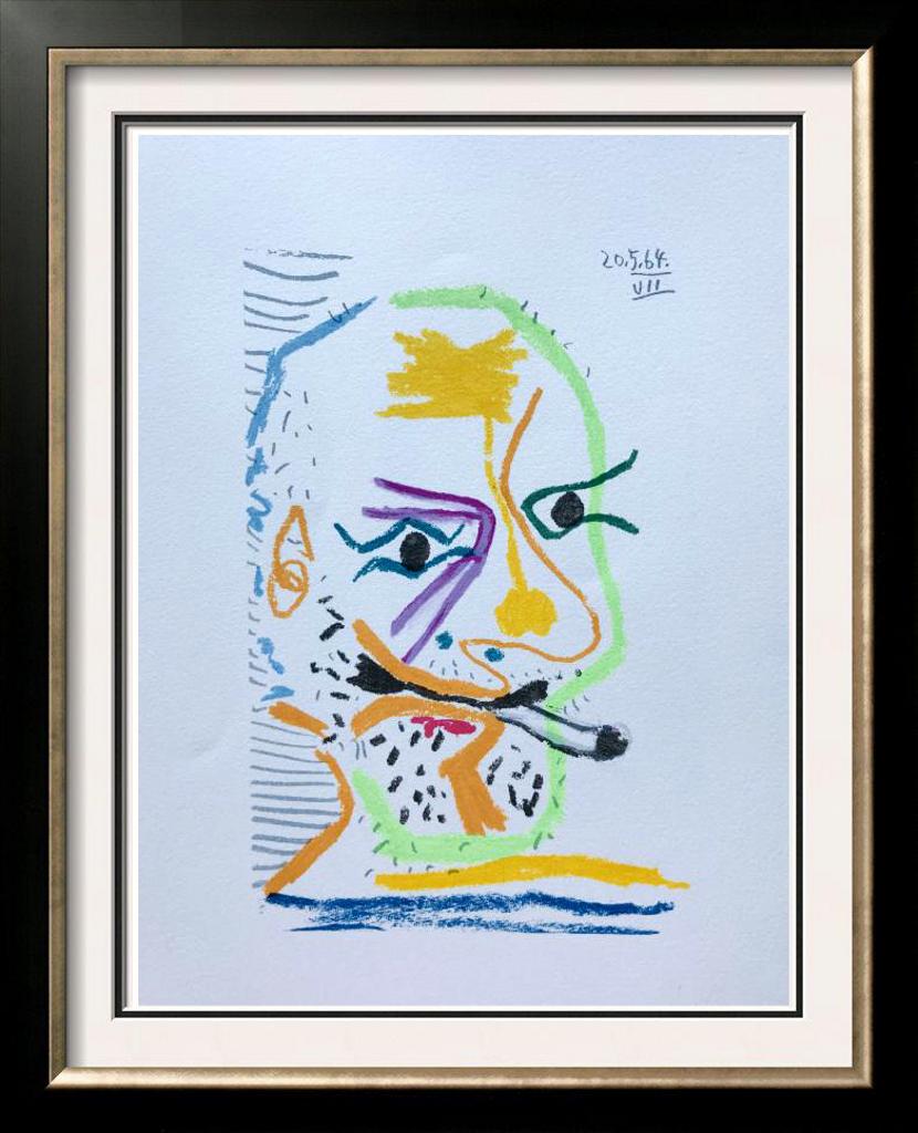 Pablo Picasso Abstract Face Lithograph on Arches Paper