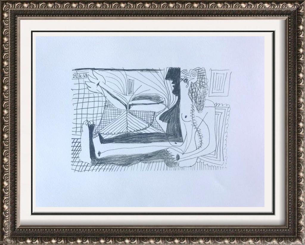 Pablo Picasso Abstract Sitting Lithograph on Arches Paper