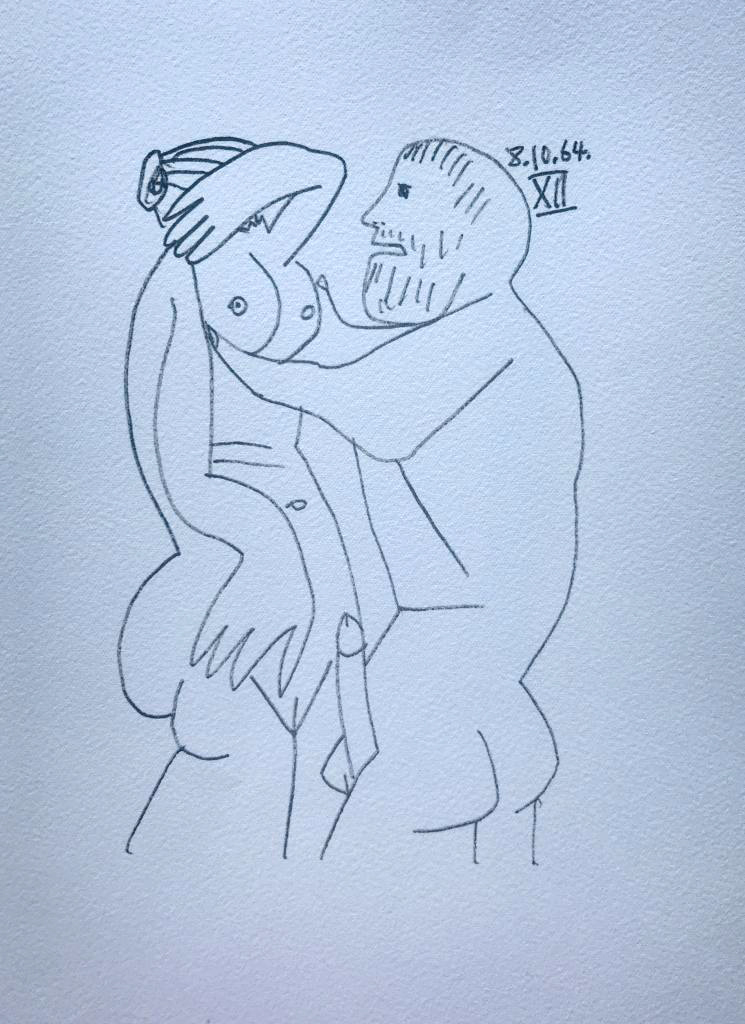 Pablo Picasso Erotic Lovers Lithograph on Arches Paper - Click Image to Close