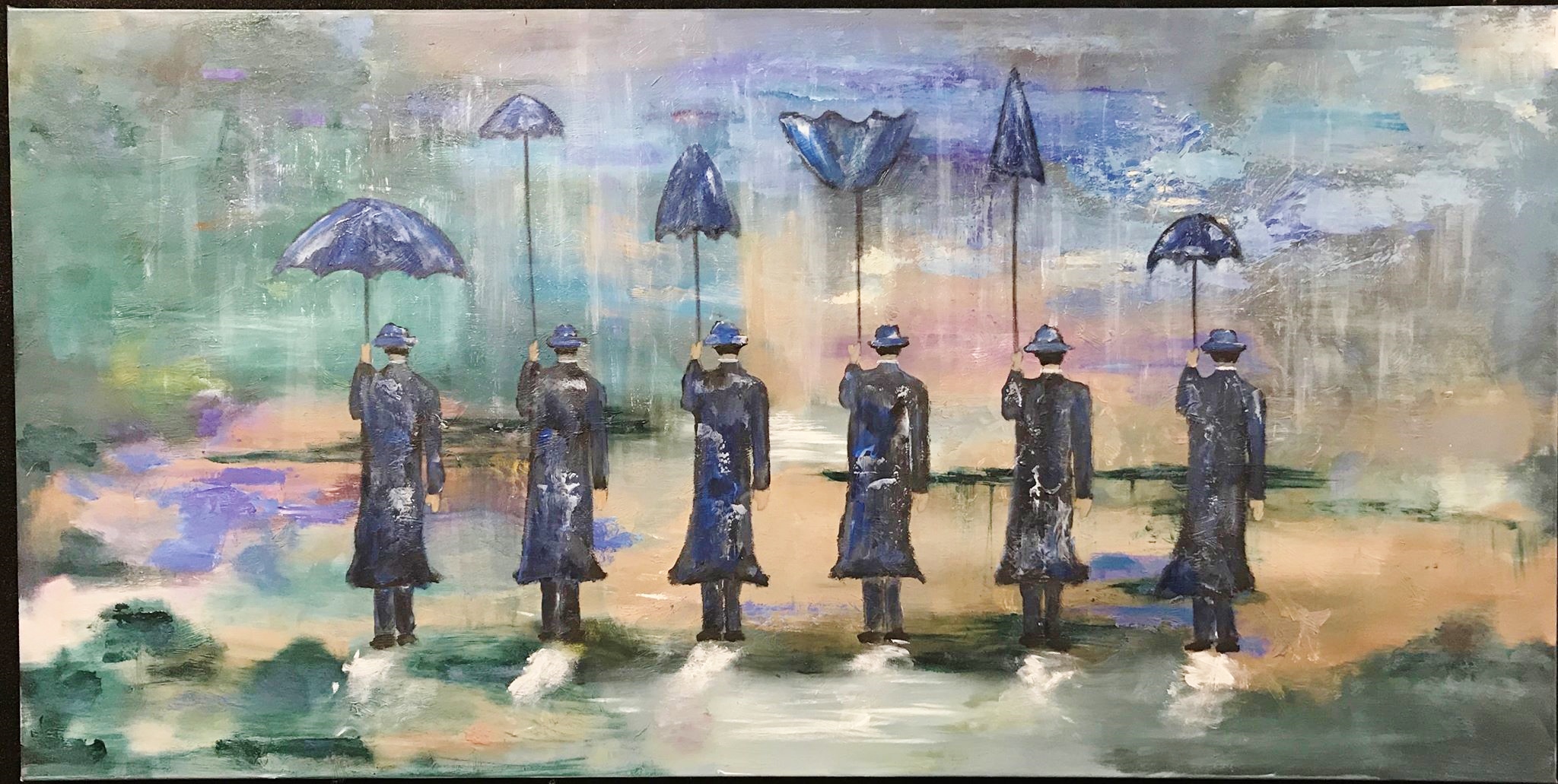 Janet Swahn Rain Men Walking