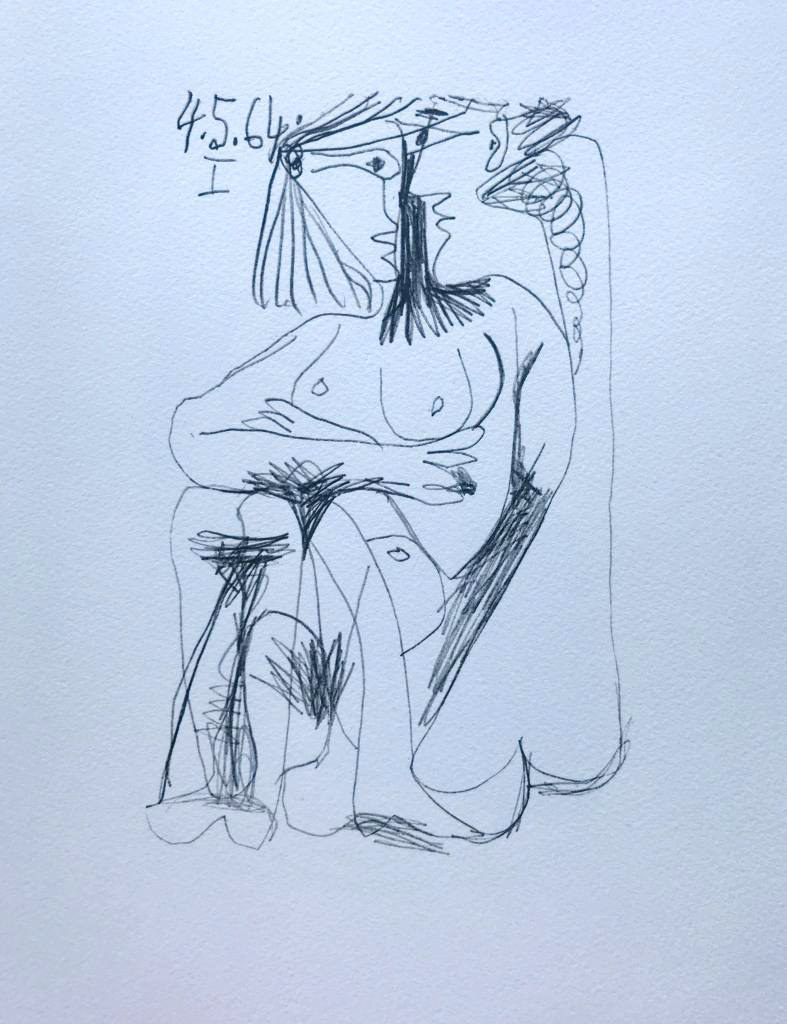 Pablo Picasso Sitting Lovers Lithograph on Arches Paper - Click Image to Close