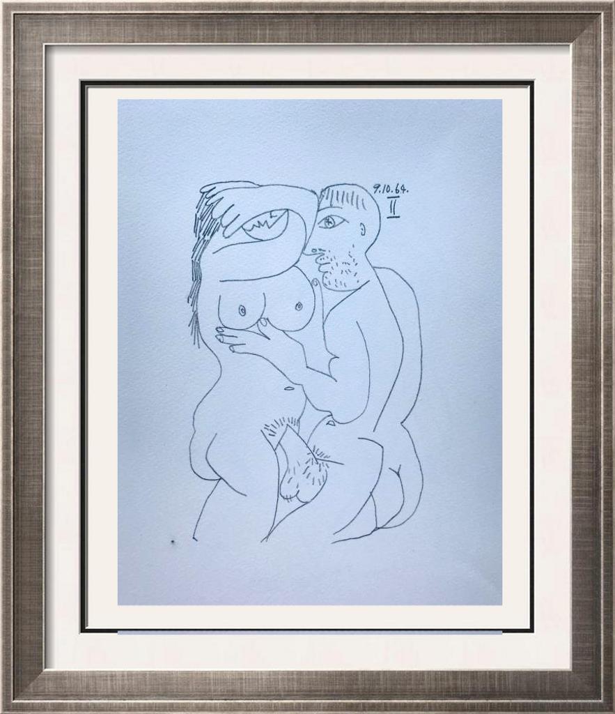 Pablo Picasso Erotic Lovers Lithograph on Arches Paper
