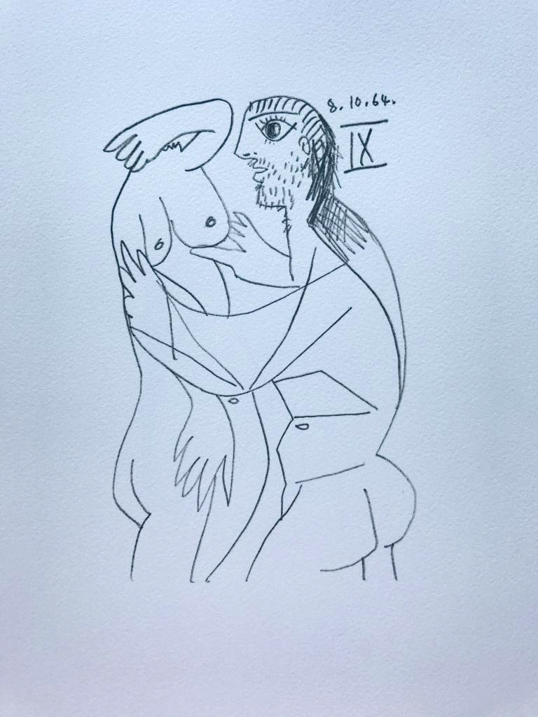 Pablo Picasso Lovers Lithograph on Arches Paper - Click Image to Close