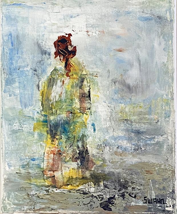 Janet Swahn Family Series Just Me Mixed Media Painting on Canvas