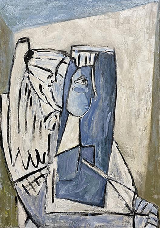 Janet Swahn Homage to Picasso Series Mixed Media Painting on Canvas