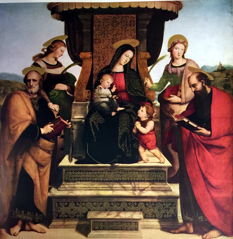 Masterpieces Raphael: The Madonna and Child Enthroned with Saints c.1505 Fine Art Print from Museum Artist