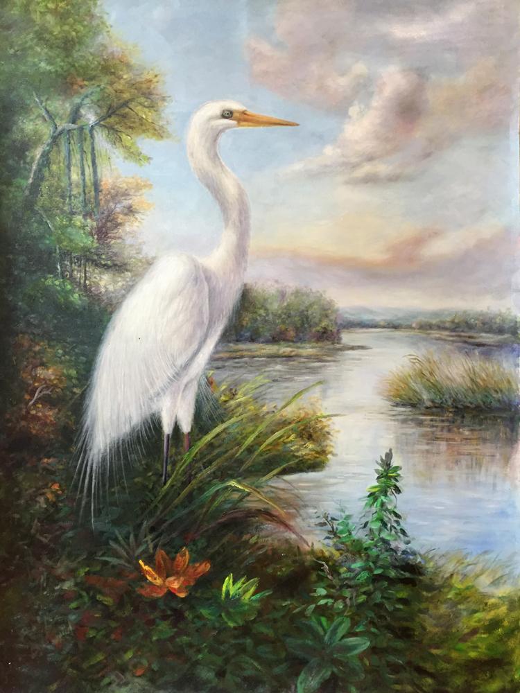 M.P. Elliott Standing Egret