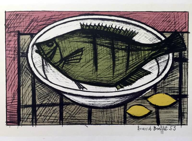 Bernard Buffet Plate Two Fish