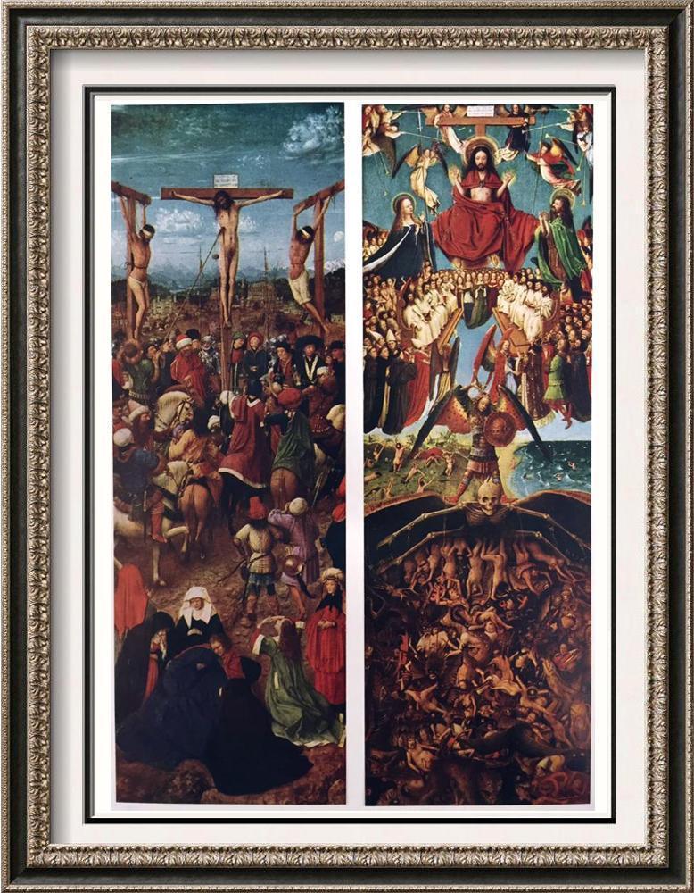 Masterpieces of Flemish Painting Hubert Van Eyck: The Crucifixion and the Last Judgment c.1420 Fine Art Print from Museum Artist