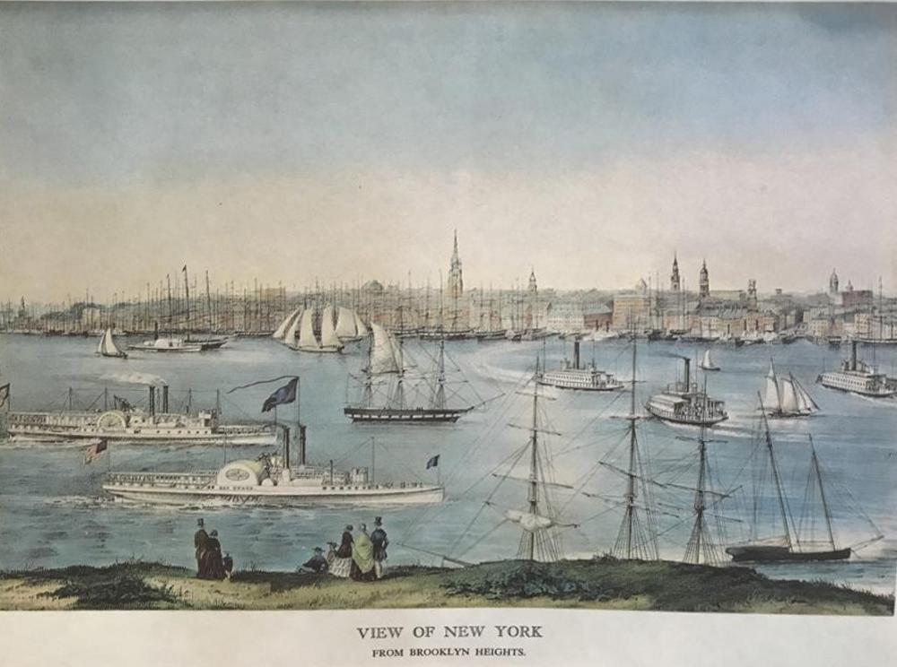 New York City : View Of New York From Brooklyn Heights - Click Image to Close