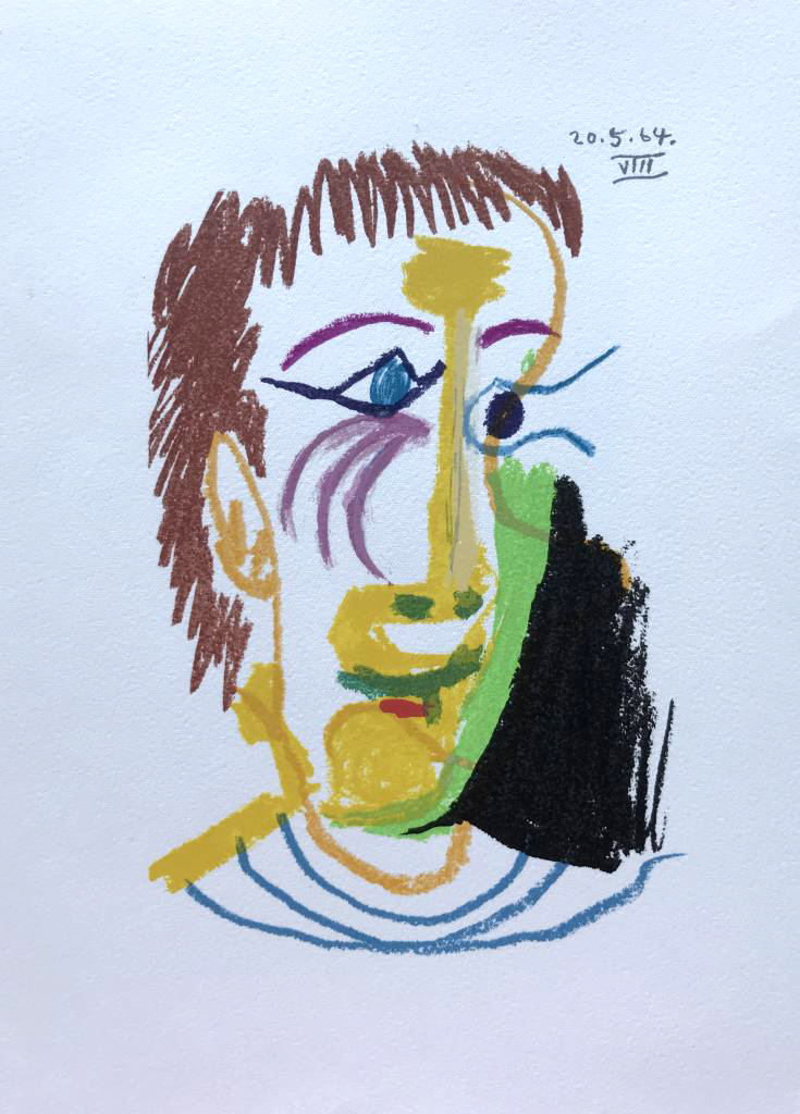 Pablo Picasso Abstract Face Lithograph on Arches Paper - Click Image to Close